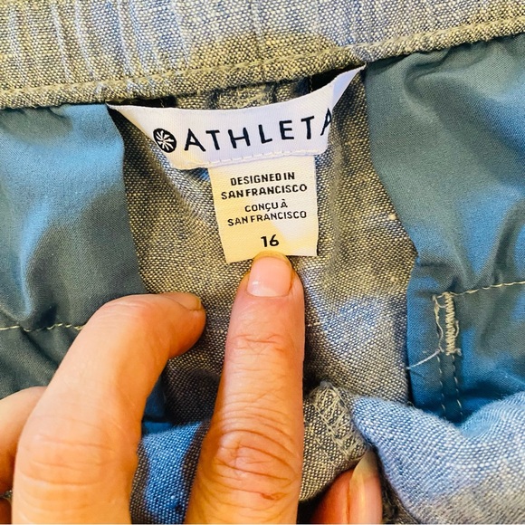Athleta Cabo Linen Jogger Denim Blue Size 16 - Picture 8 of 10